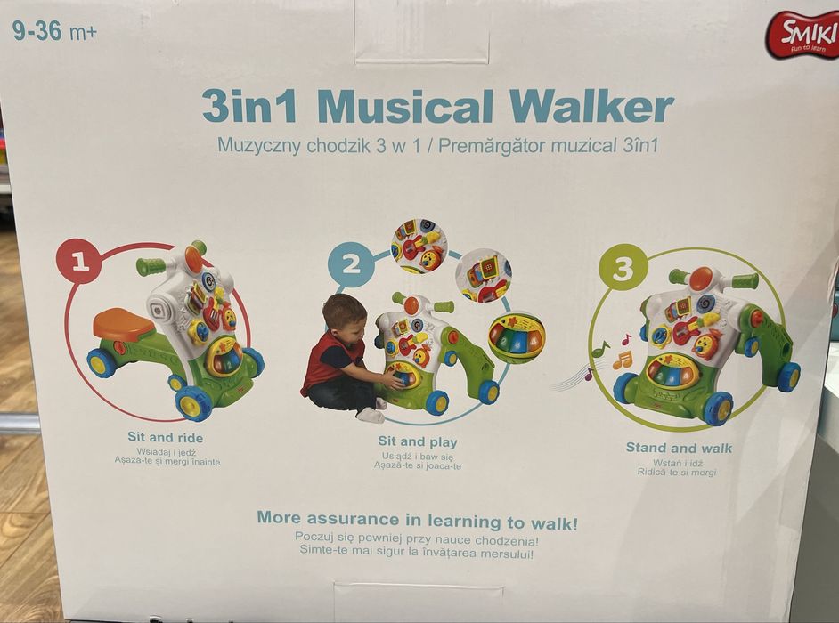 Chodzik jeździk pchacz zabawka interaktywna smiki