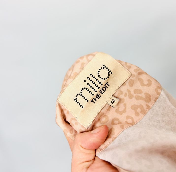 Brzoskwiniowa bluzka w drobną panterkę L 40