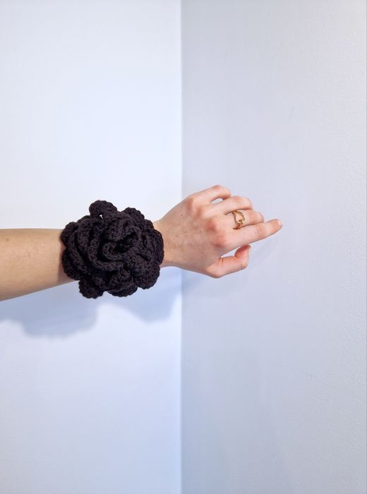 Choker hand-made róża na szydełku