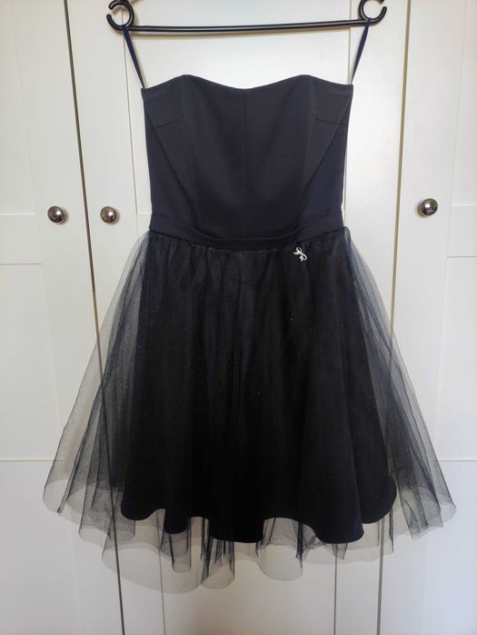 Sukienka wyjściowa studniówka wesele chrzciny z tiulem 36 Terry