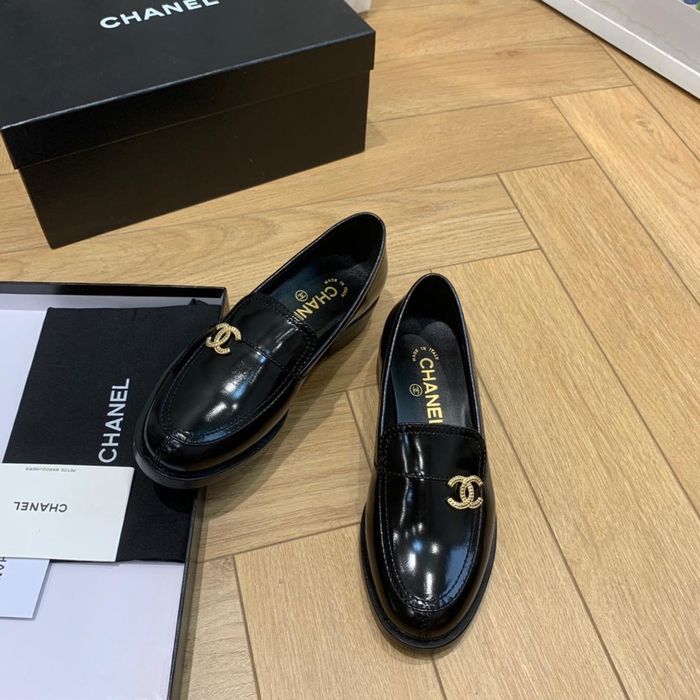 Mokasyny Chanel black leather