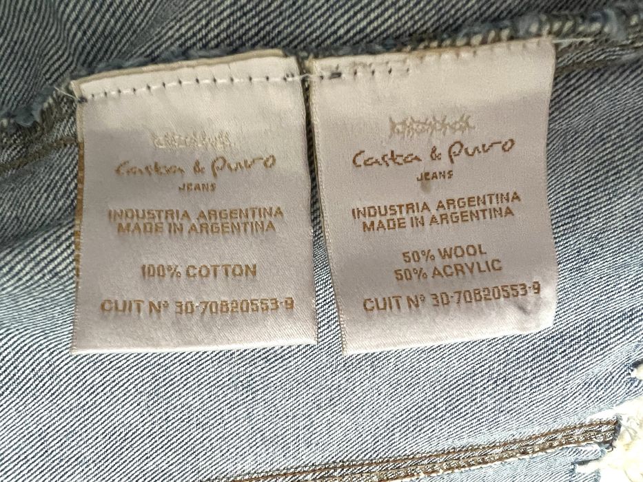 Costa&Puro Jeans katana haftowana kurtka jeansowa niebieska wełna S