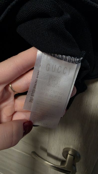 GUCCI koszulka polo męska czarna z haftowanymi elementami short sleeve S