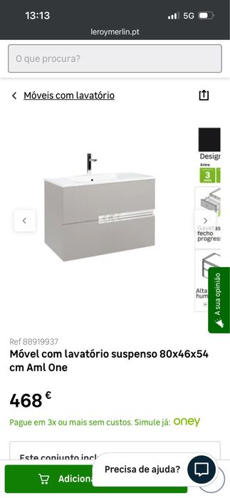 Movel lavatorio suspenso 80cm