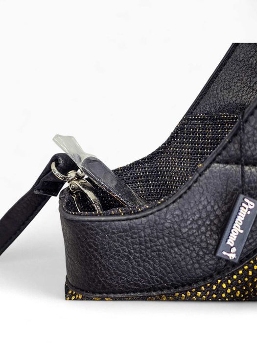 Mala Primadonna Preta & Dourado – Modelo Shoulder/Crossbody