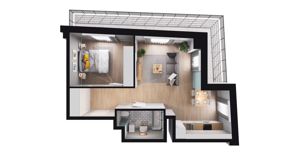 1-pokojowe mieszkanie 45m2 + loggia Bezpośrednio