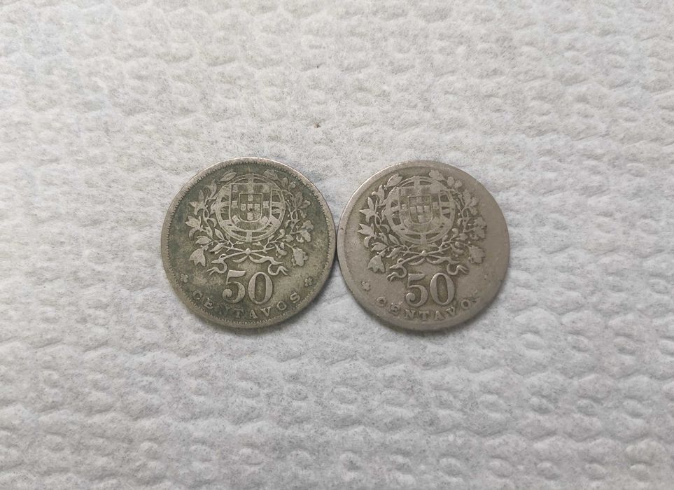 Conjunto moedas de 50 centavos 1935 e 1938 #2