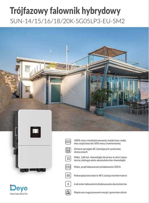 Falownik Hybrydowy DEYE 14/15/16/15/20kW SG 05-LP3-EU