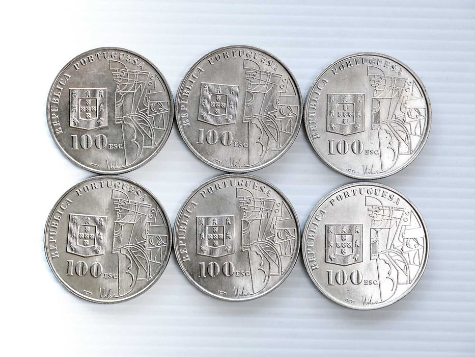 Lote de 6 Moedas 100 Escudos Amadeu de Sousa Cardoso 1987