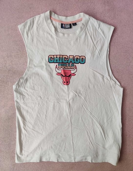 Koszulka Chicago Bulls NBA M męska bokserka bezrękawnik biała oryginalna