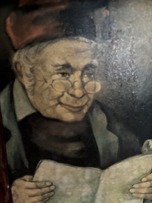 Obraz w drewnianej ramie .