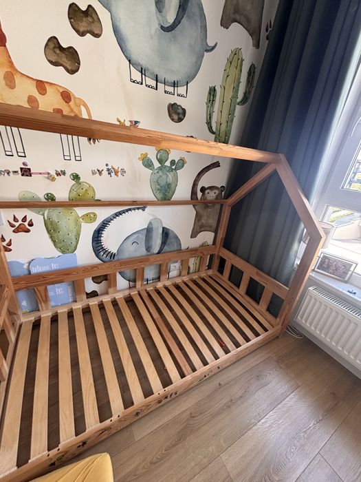 Łóżko dzieciece  domek 80x160 drewniane