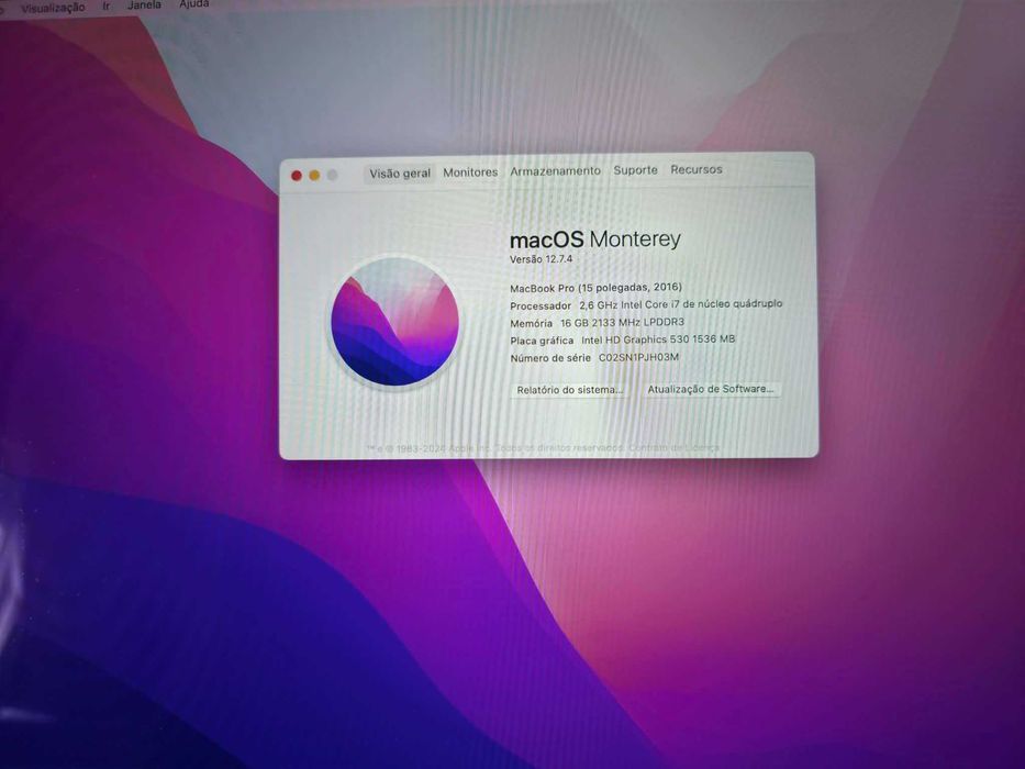 Macbook Pro 15' Touch Bar 2016