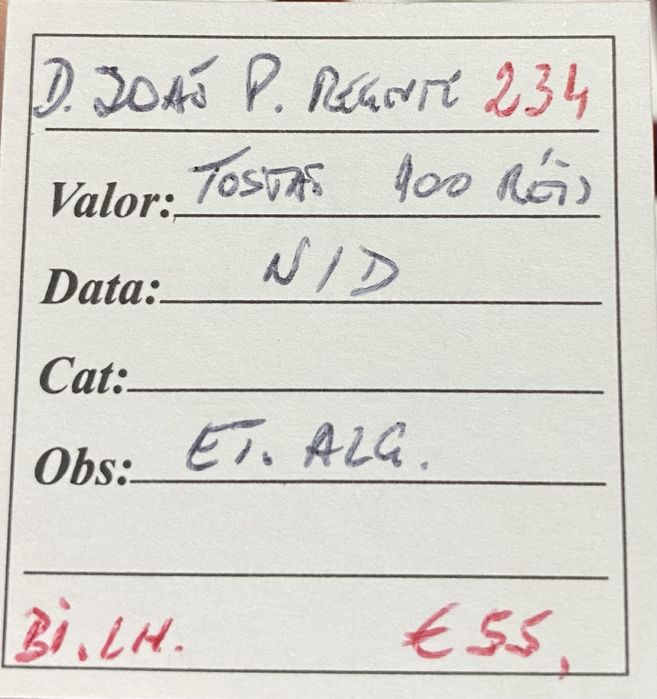 Moeda 234 -  Tostao 100 Reis D JOAO P REGENTE