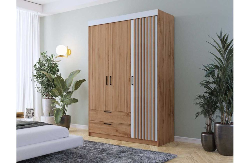 Pojemna szafa  150 cm LAMEL 3/150 Artisan biały Nowoczesna Darmowa Dostawa