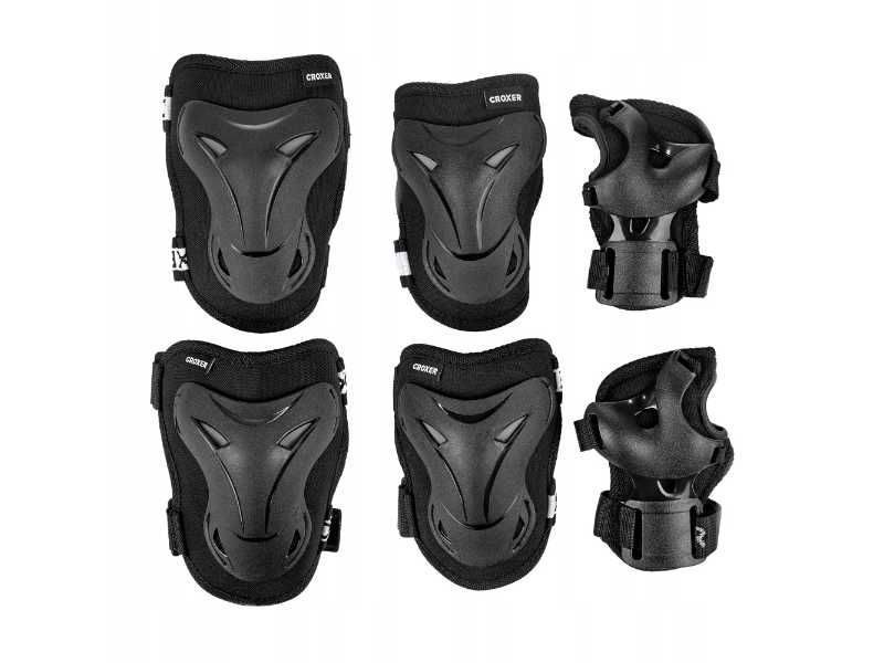 Zestaw ochraniacze na rolki czarne łokieć kolano nadgarstek NOWE FV23!