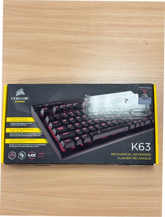 Клавіатура Corsair K63 Compact Mechanical Gaming Cherry MX Red UK механічна RGB