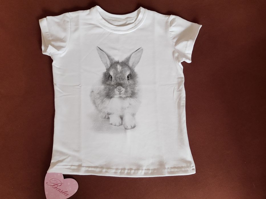 Bawełniany t-shirt z królikiem r104