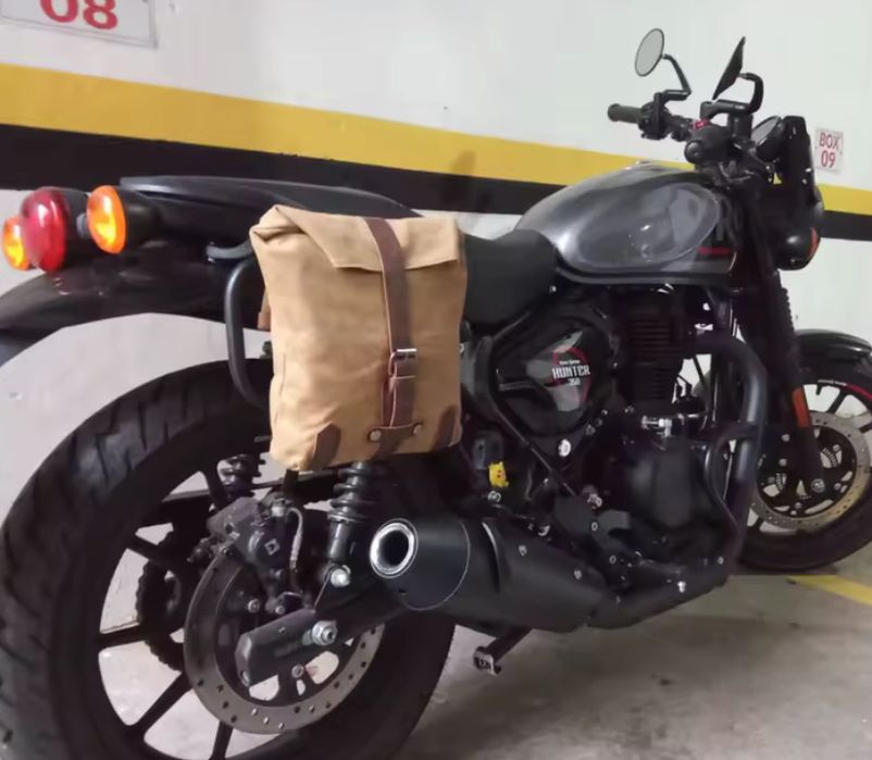 Сумка на мотоцикл. Сумка через плечо винтажная. Боковая сумка на мотоц