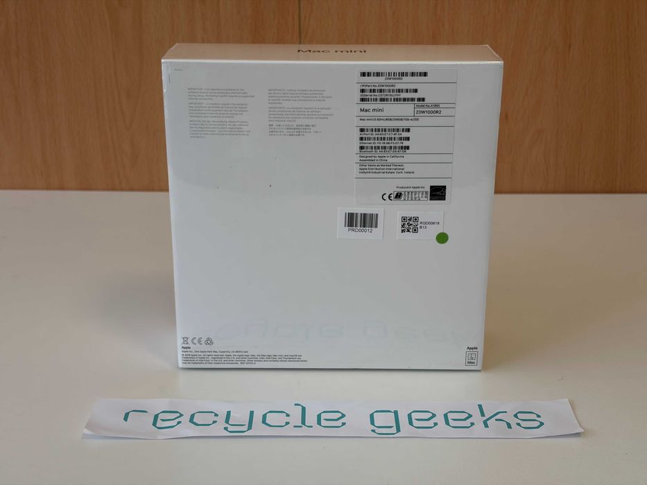 Apple Mac Mini A1993 MRTR2LL/A 2018 i3 8100B 8GB Ram 512GB NVMe — Novo N