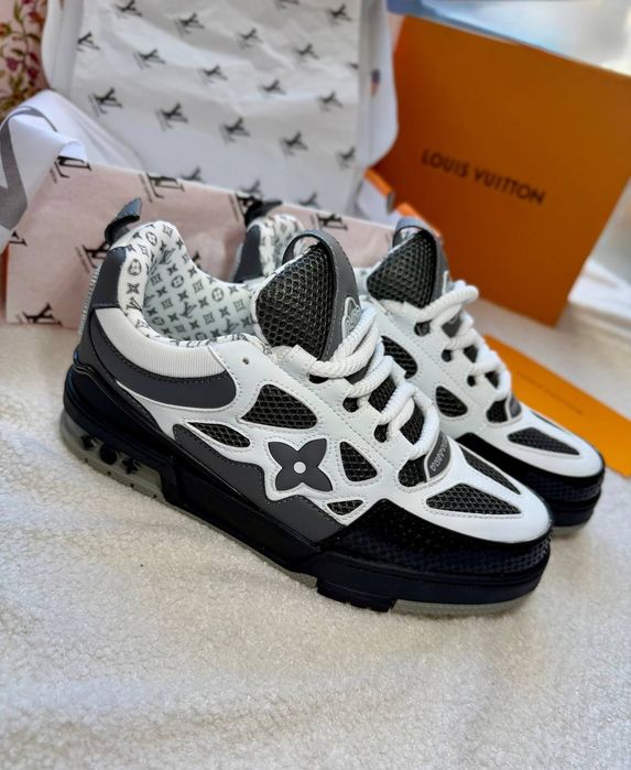 Louis Vuitton Skate Sneakers Black White Grey