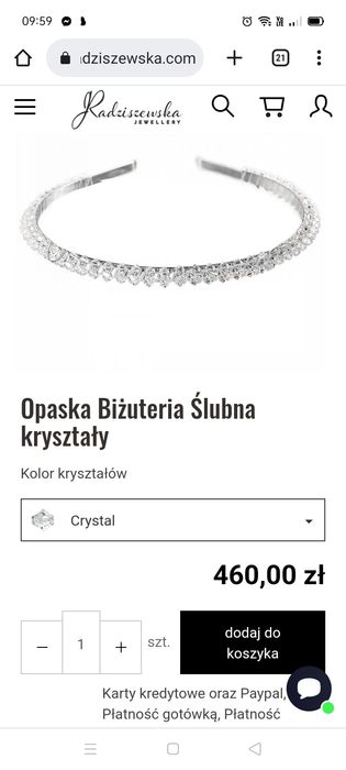 Opaska Ślubna JRadziszewska Jewellery