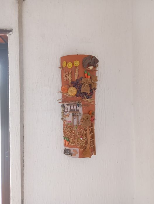 Telha artesanal decorativa - Feita à mão