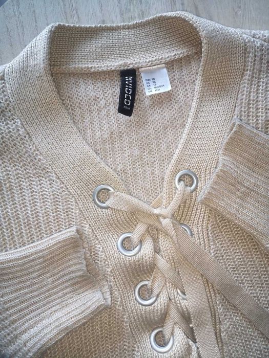 Beżowy sweter H&M Divided 34 XS sweterek