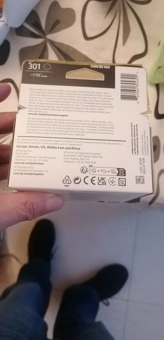 Tinteiro original HP 301 preto