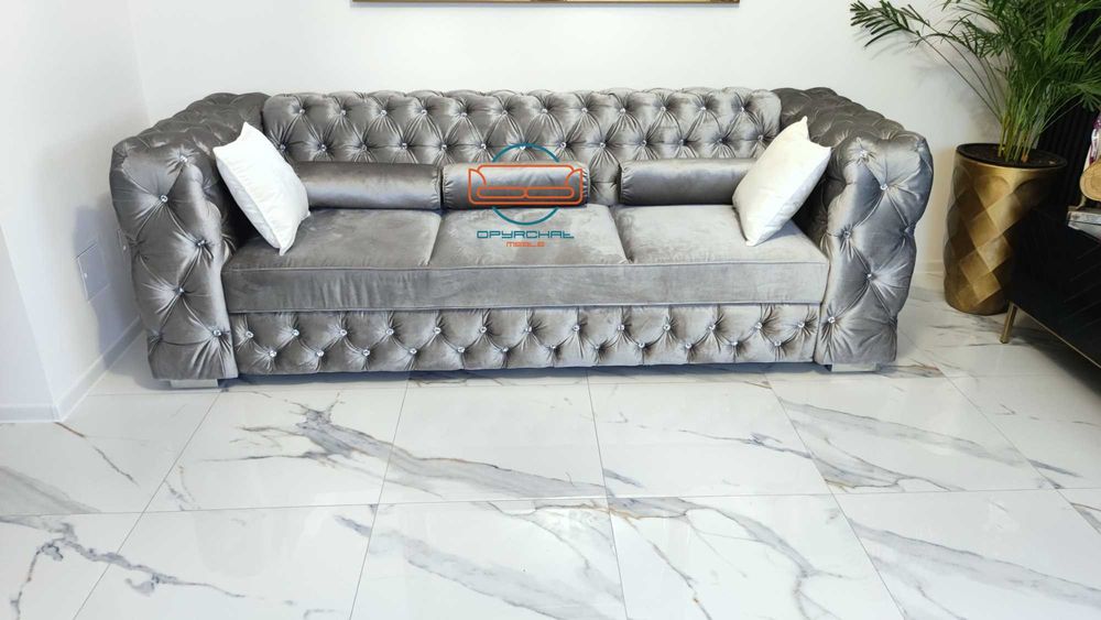 PRODUCENT!!! Sofa cheesterfield głęboko pikowana kryształki NR. 6/2023