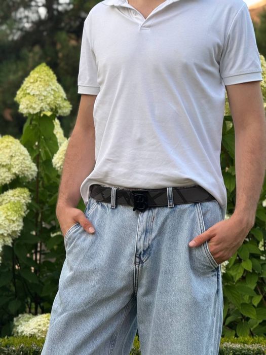 Ремінь Burberry чоловічий пасок шкіряний Барбері чорний ремень Барбери