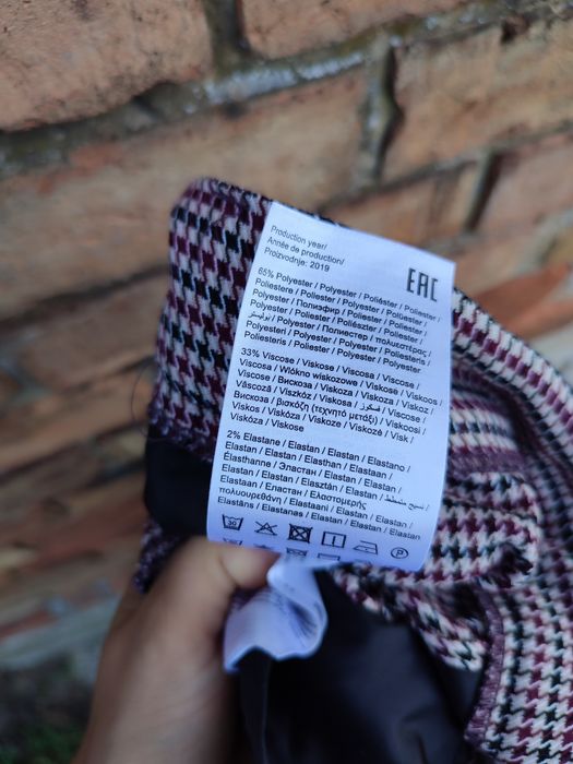 Damskie eleganckie materiałowe spodnie w pepitke chinosy
