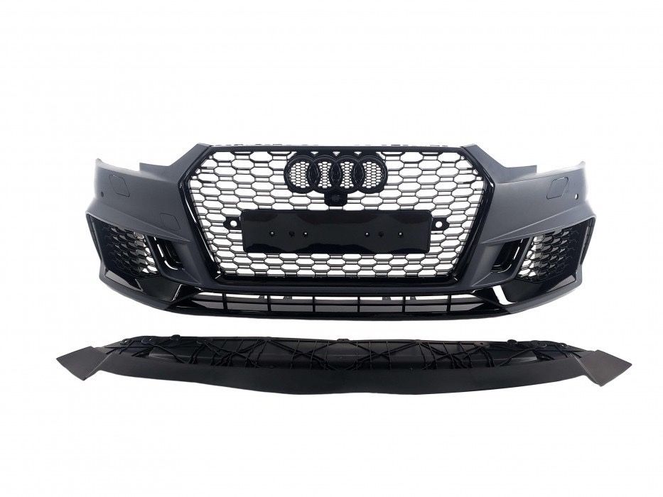 Бампер Audi A4 B9 / S4 B9 2015-2019 RS4 стиль черный глянец