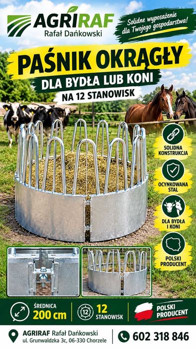Paśnik łąkowy karmik 12 stanowiskowy do bel bydła koni