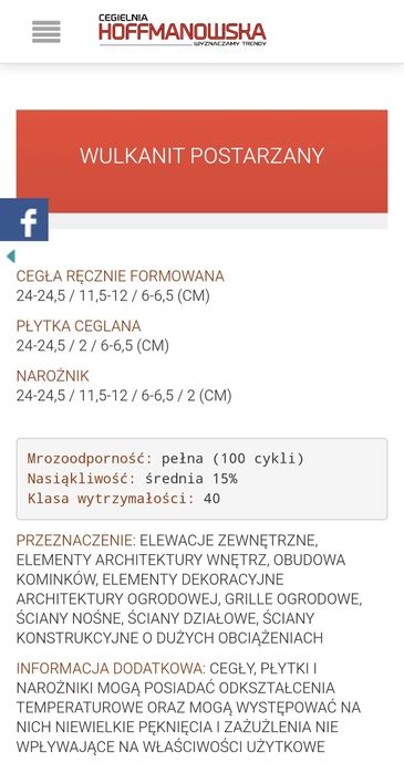 Cegła cięta płytki