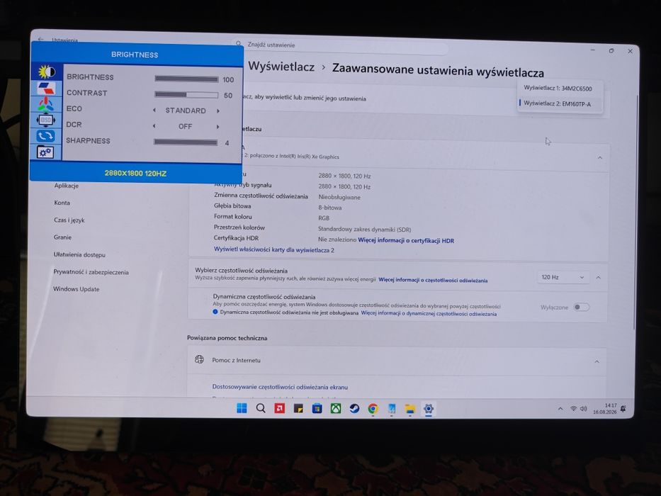 Monitor przenośny Oled 16 cali 2880x1800
