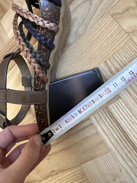 Buty na obcasie super wygodne sandałki letnie z warkoczykami