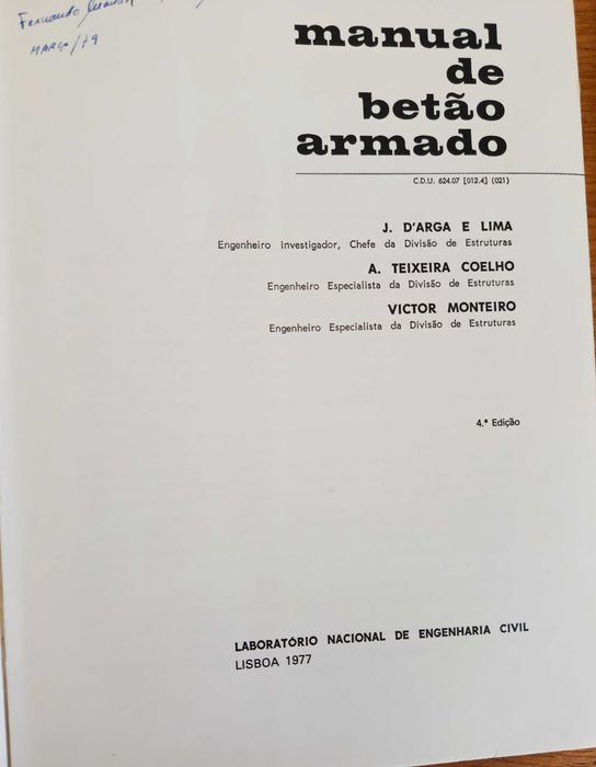 Manual de betão armado - 4 edição