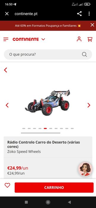 Carro radio controlo para criança