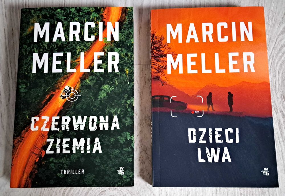 2x Marcin Meller Czerwona Ziemia + Dzieci Lwa   JAK NOWE