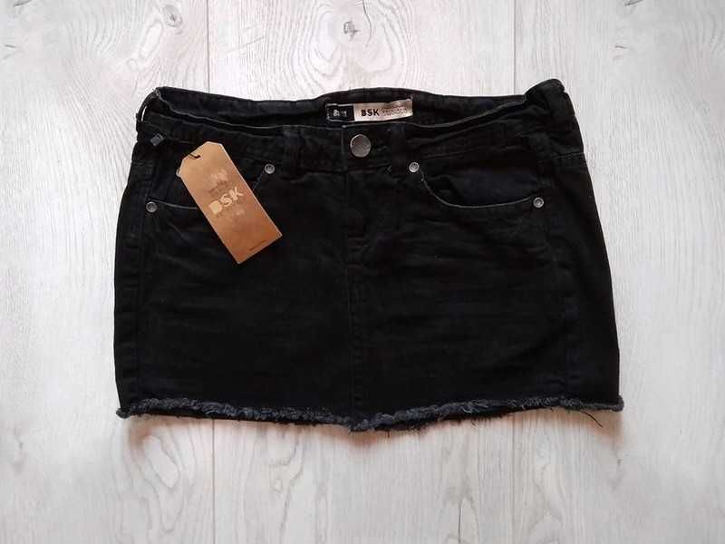spódnica jeansowa Bershka roz. 36 nowa czarna S mini