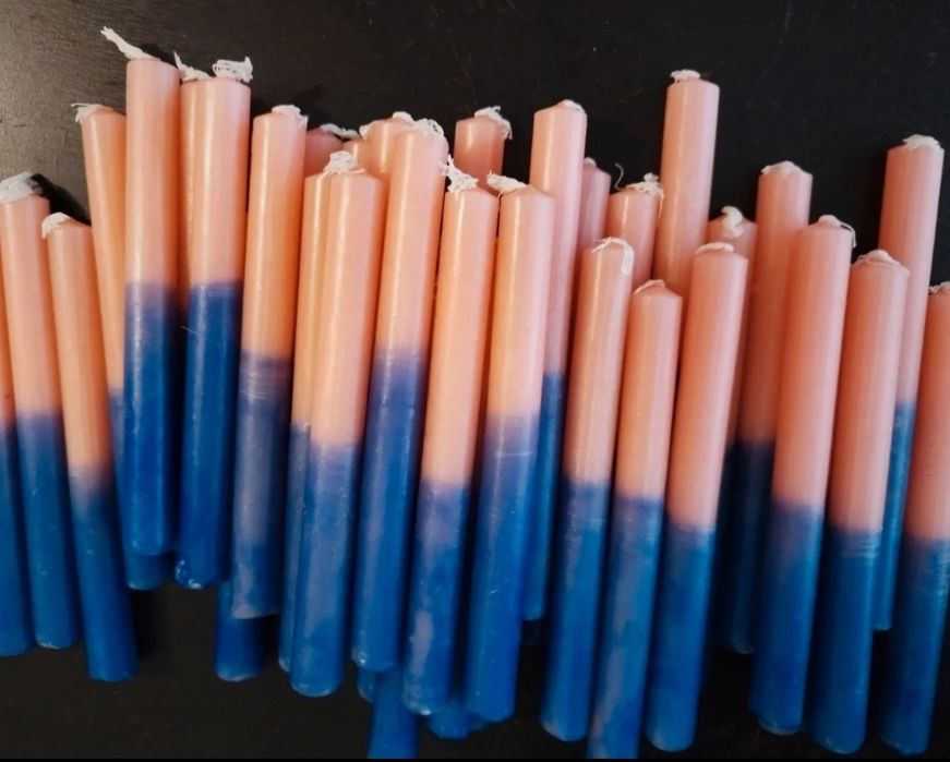 30 Velas bicolor rosa e azul, vela de Erê, Ibeiji, Cosme e Damião