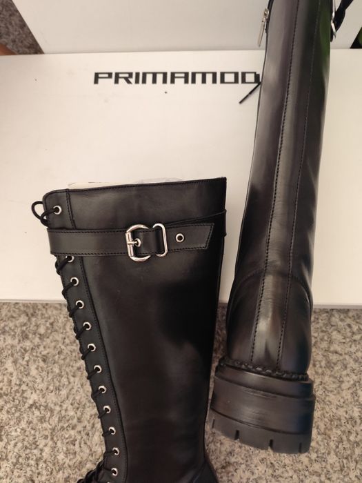 Skórzane wysokie kozaki 37 Primamoda