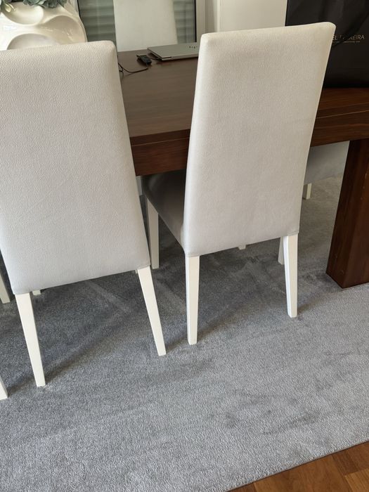 Conjunto de 8 Cadeiras de Sala de Jantar Modernas - Estofadas