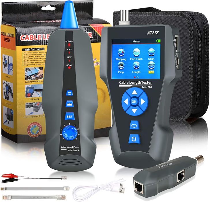 Testadores de cabos de rede, NF-8601S TDR multifuncional LCD Line Length Tester Breakpoint Testers Tracker RJ45/RJ11/BNC/cabo de metal/PING/POE