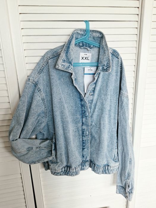 Kurtka jeansowa bomber dzinsowa bomberka xxl plus size oversize