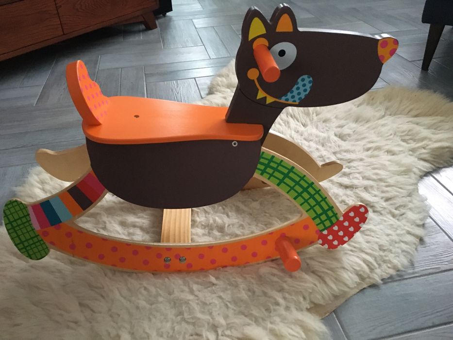 Drewniany Wilk na biegunach T'es fou Louloup, Ebulobo