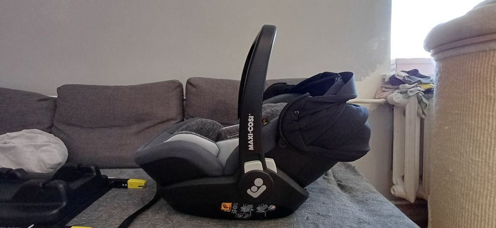 Fotelik 0-13 kg jak nowy, Maxi Cosi marble, baza isofix