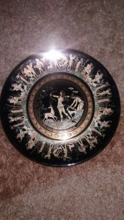 Тарелка сувенирная золото 24см