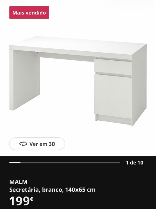 Secretária Malm preta